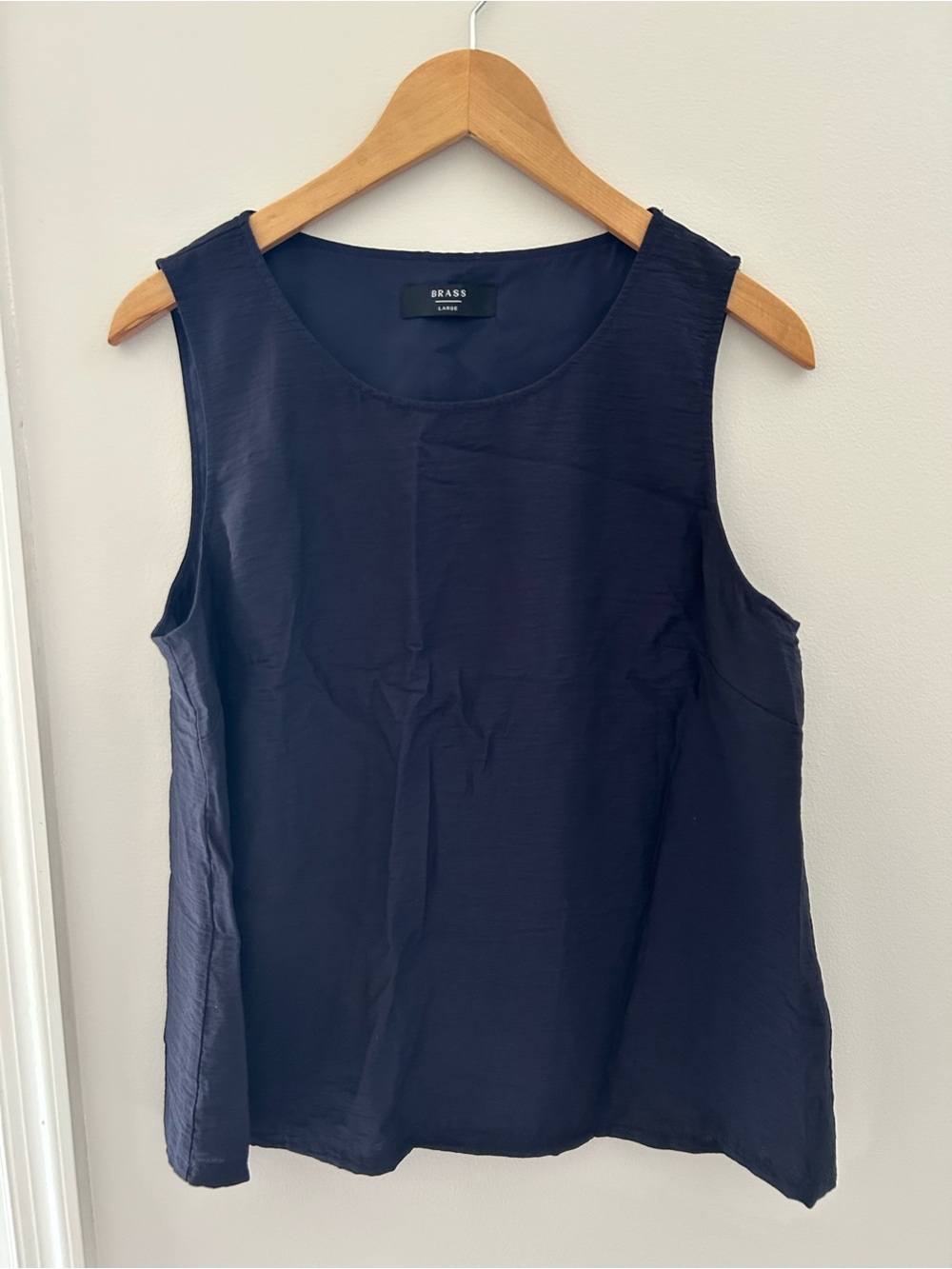 BRASS Navy Sleeveless Tank Top
